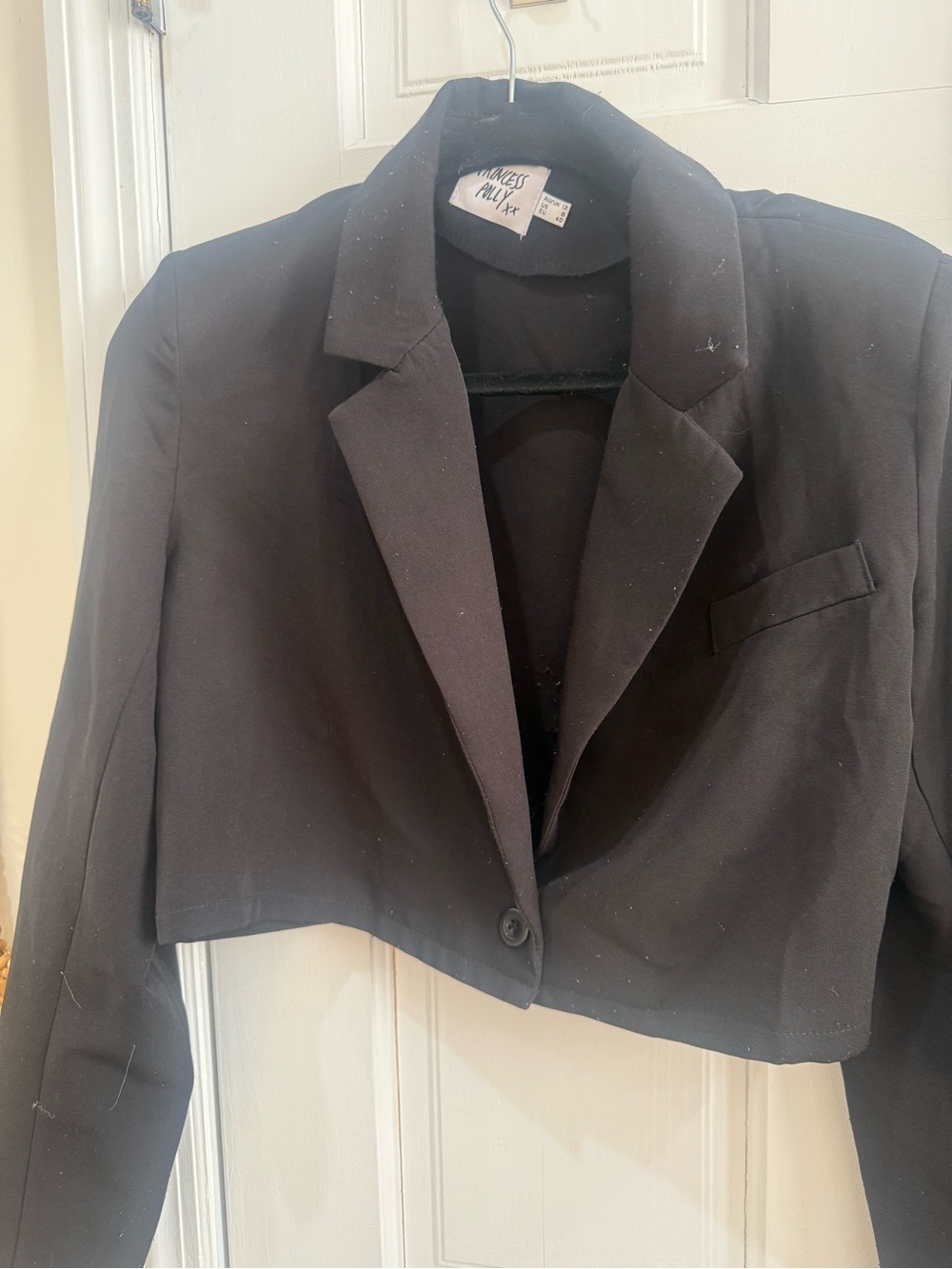Princess Polly Cropped Black Blazer Jacket